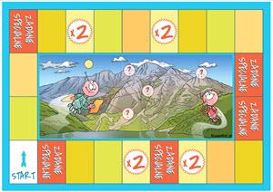 gry planszowe - geografia dla klas 4-6 - plansza do gry krajobraz górski Tatr