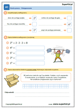 matematyka klasa 4 - karta pracy ucznia - potęgowanie